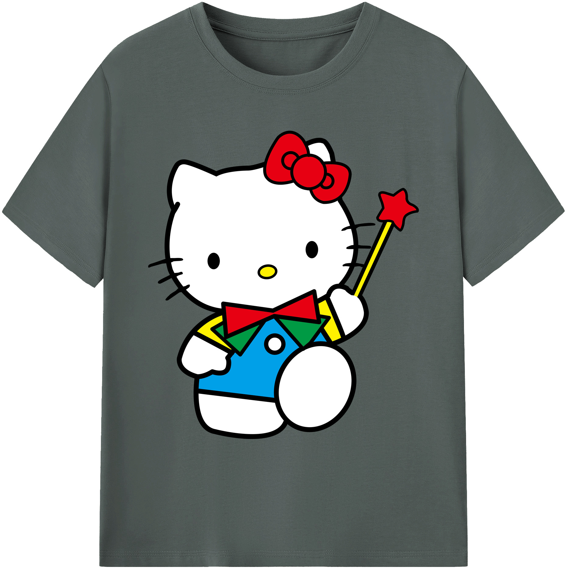 （画像用） Hello Kitty ハローキティ 綿100％ メンズ半袖Tシャツ｜肌触りやわらか＆通気性